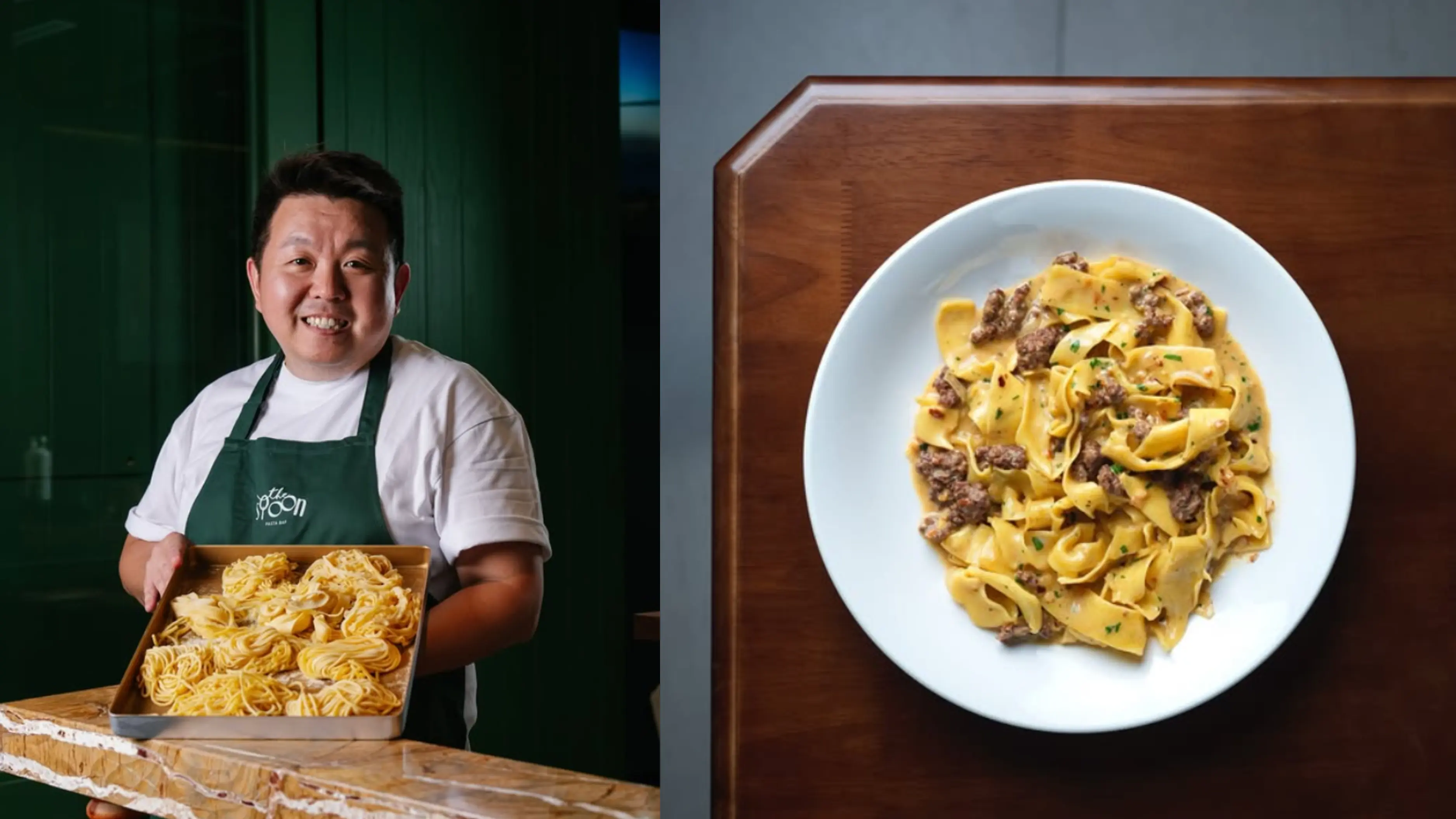 Threads討論度極高中環新開手工意粉店The Spoon Pasta Bar 牛白肉醬配咖喱椰子奶油寬麵/招牌蟹肉香辣檸檬摻摻