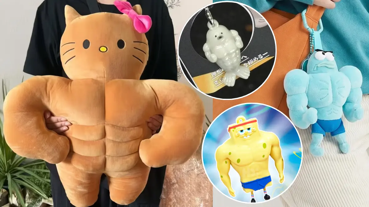健身人必收藏!「爆肌」熱潮吹到公仔界!海綿寶寶、Hello Kitty誰的肌肉練得最誇張?